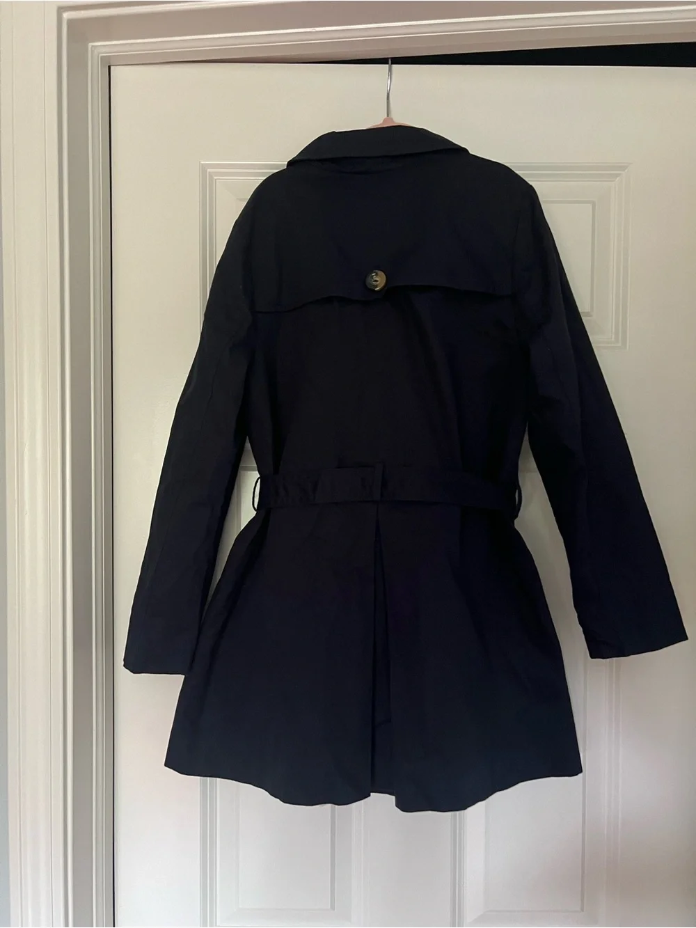 NWOT ZARA Kids Dark Blue Trench Coat Girls size 9-10 Water Resistant